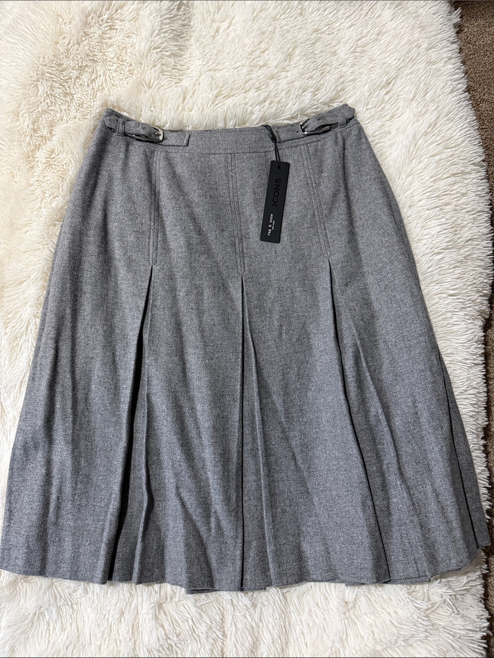 ICONIC London Gray Pleated A-Line Skirt